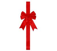 Genérico Christmas Bows - Red Satin Reusable Decorations, Cabinet Door Ribbons | Made of Soft Satin, Ideal for Doors, Entryways, Wreaths, Tabletop, Holiday Crafts, Celebrations