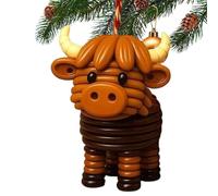 Genérico Christmas Button Ornament Kit - Highland Cow DIY Craft Set for Holiday Party Decoration, Seasonal Supplies for Bedroom Office Door Window Entryway Car Wreath Shop, Easy to Kit