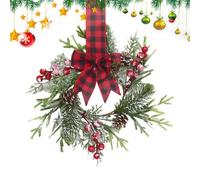 Genérico Christmas Cabinet Wreaths - 30cm Garland Ornaments with Bow | Reusable PE Holiday Décor for Kitchen, Cabinets, Doors, Garages, Festive Mini Wreath Decoration for Parties, Living Room