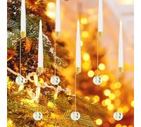 Genérico Christmas Candles Battery Operated Tree,18 Pcs Christmas Tree Candle with Crystal Balls, Christmas Tree Led Candles for Home, Party Decor with Crystal Ball Hooks (12 Pcs,Crystal Ball)