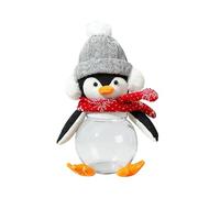 Genérico Christmas Candy Jar, 25.5x15x10cm Plush and ABS Penguin Snack Canister for Kitchen Counter, Cookie, Dried Fruits, Bakeries, Cafes, Parties, Home Decor