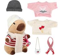 Genérico Christmas Capybara Plush, Cute Cartoon Stuffed Animal Toy, Dressed with Hat, Bag & Scarf Soft Interactive Holiday Decor for Boys, Girls, Educational Play, Gift, Party, Room Display Use