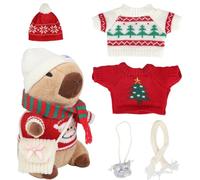 Genérico Christmas Capybara Plush, Cute Cartoon Stuffed Animal Toy, Dressed with Hat, Bag & Scarf Soft Interactive Holiday Decor for Boys, Girls, Educational Play, Gift, Party, Room Display Use