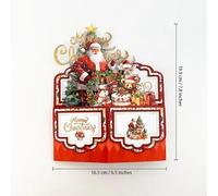 Genérico Christmas Cards - Retro Santa Claus Reindeer, 3d Christmas Cards With Envelopes | Festive Card With Envelopes For Holiday Party Friends Festive Christmass Winter Family Kids Boy Girl