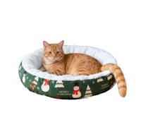 Genérico Christmas Cat Bed - Christmas Calming Comfortable Pet Sofa | Comfortable Christmass Pet Sofa | Pets Kitten Fuzzy Sleeping Mat For Dorm, Apartment, Bedroom, Living Room, Balcony