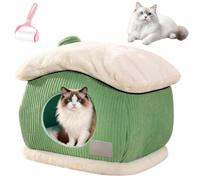 Genérico Christmas Cat Bed, Snow House Cat Bed for Indoor Cats, Anti Slip Washable Cozy Soft Warm Cute Winter Cats House Beds with Removable Cushion, Holiday Pet Nest for Small Dogs