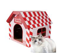Genérico Christmas Cat Scratcher House | Outdoor Cat House For Indoor Cats