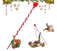 Genérico Christmas Cat Toy - Interactive Christmas Teaser Wand with Bell | Funny Pet Teaser Toy | for Indoor Kitten Home Living Room Pet Store Cattery
