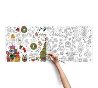 Genérico Christmas Coloring Poster - Interactive Blank Doodle Art Banner, Encourages Creativity Focus for Children, Boys, Girls, Kids, Bedroom, Living Room, Holiday Fun, Educational Craft Activity