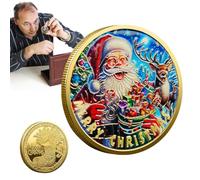 Genérico Christmas Conmemorative Coin, Coin, Metal Collectible Coin, Holiday Souveni Claus Souvenir Coin New Year Decor, 4 cm/1,57 pulgadas Festival Collectible Souvenir Metal Commemorative Coin for