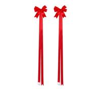 Genérico Christmas Decorative Bows, Red Polyester Cabinet Door Ribbons, 200cm Length, 20cm Bow Size, for Holiday Home Decor, Doors, Trees, Wreaths