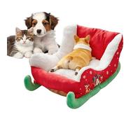 Genérico Christmas Dog Bed - 64x45x33cm Christmas Sleigh Plush Pet Sleeping Nest - Multi-Space Indoor Kitten Nest | Classic For Bedroom Living Room Indoor Home Winter Balcony Gathering Outdoor