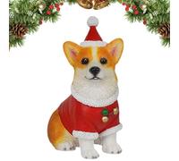 Genérico Christmas Dog Figurines For Decoration, Holiday Party Supplies For Offices, Cute Resin Christmas Figurine, Dormitory School Room Apartment Birthday Thanksgiving Party