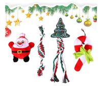Genérico Christmas Dog Plush Toys, Santa Squeaky Chew Toys, Interactive Puppy Chew Toys, Festive Plush Dog Toys For Teething Puppies, Soft and Fun Dog Toy Set For Pets, Puppies, and Holiday Play