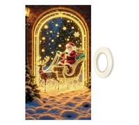 Genérico Christmas Door Banner | 70x35 Inch Fluorescence Holiday Sign | Christmas Front Door Decoration Cover | for Porch Farmhouse Indoor Outdoor Home
