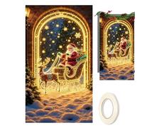 Genérico Christmas Door Banner - 70x35 Inch Fluorescent Holiday Sign | Front Door Decoration Cover For Christmas | For Porch Farmhouse Indoor Outdoor Home Party Wall Holiday Celebration Decor