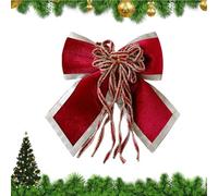 Genérico Christmas Door Bow - Velvet Bows | 25x25cm Christmas Bows with Festive Functions, Soft Fabric Ribbon with Holiday Style, Bow Garland Ornament, Tree Wreath Fireplace Wall Door Indoor Outdoor