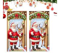 Genérico Christmas Door Cover - Festive Holiday Entrance Banner For Seasonal Home Styling, Outdoor Winter Decoration with Weatherproof Fabric, Large Door Hanging For Front Porch Display 36x72 Inches