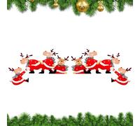 Genérico Christmas Edge Decor - Wooden Santa Reindeer Penguin Set, 2 Piece Door and Window Ornament, Decorative Accent, Compact Build, Seasonal Sculpture for School, Bathroom and Wedding, 22.5x15.5cm