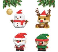 Genérico Christmas Element Building Blocks - Santa Claus Design BuildingBlocks Set, DIY ChristmasLego Theme Ornaments, Xmas New Year Birthday Gifts (A 4Pcs)