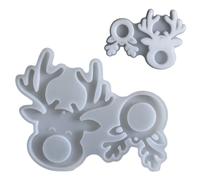 Genérico Christmas Elk Deer Silicone Mold - Elk Christmas Tree Ornament Molds | Deer Ornament Molds, Elks Mould Craft Resin Casting Concrete Clay Mold