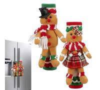 Genérico Christmas Fridge Handle Covers - 2X Gingerbread Man Handle Covers Protector, Dishwasher Refrigerator Door Handles Cover | Refrigerator Door Handles Cover Handlee Protector For Doors