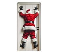 Genérico Christmas Front Door Cover - Festive Santa Claus Background | Polyester Fiber with Vivid Printing, Holiday Entrance Wrap, For Seasonal Display, Party, Kitchen, Porch Enhancement