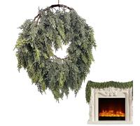 Genérico Christmas Garland - Soft Rubber & PE, 5.91ft Christmas Greenery Garland Cedar Design | Flexible Holiday Decoration, Festive Green Vine For Fireplace, Mantel, Staircase, Doorway