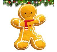 Genérico Christmas Gingerbread Man Pillow,Almohadón De Felpa 40cm - Cojín Navideño de Peluche,Decoración Invierno Fiestas para Hogar Sofá Silla Cama Piso