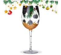 Generico Christmas Glasses Drinkware Stemmed Shape | Water Glases, Cup,Festive Stemmed Water Glasses, Holiday Drinking Cups | For Christmas Parties, Celebrations