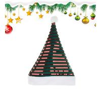 Genérico Christmas Hat - Unisex Classic Headwear Cute - Striped Velvet Santa Hats Adult - for Women Men Holiday Party Halloween New Year Birthday