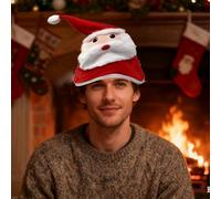 Genérico Christmas Hats For Women - Interactive Plush Character Hat | Light And Sound Party Headwear, Funny Penguin Santa Costume For Stage Performance Masquerade And Winter Celebration