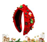 Genérico Christmas Headband - Stylish Pearl Headdress, Fabric Pearl Headband | Photo Booth Costume Headbands For Women Girls Brides Photoshoot Models Cosplay Family Gathering Office Party Winter