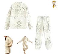 Genérico Christmas Holiday Quilted Mockneck Sweatshirt Set,Crewneck Sweatshirt Short and Trouser Set for Women,Cozy 2 Piece Loungewear (Pants, XXXL)