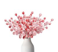 Genérico Christmas Holly Berry Stems - 25-Piece Seasonal Vase Filler | Festive Red Berry Branches For Winter Tree and Holiday Arrangements, For Home, School, Patio, Garden, and Restaurant Decor