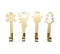 Genérico Christmas Hooks - Festive Heavy Duty Christmas Hooks | 4 Pieces Mantel Stocking Garland Decor Perfect for Home, Apartment, Window, Tables, Staircases or Holiday Decorations, 1.5/0.59in