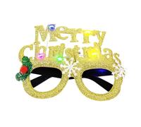Genérico Christmas LED Glasses Frame - Happy New Years Flashing Light Up Glass, Christmas Light Up Flashing Party Glasses, LED Glitter Christmass Party Sunglasses
