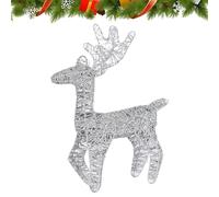 Genérico Christmas Light Up Deer - Anti-Rust Glitter Decor 35x25cm｜LED Outdoor Indoor Lawn Garden Porch Room, Seasonal Holiday Decoration Iron Construction Gold Silver Options