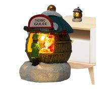 Genérico Christmas Light Up Houses, Resin Christmas Indoor Desktop Decor, Decoration Creative Miniature Building Shop, Christmas Houses for Home Night Light Decor, Resin Christmas Light Up Houses,