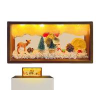 Genérico Christmas Light Up Winter Scene | Adjustable Brightness Desktop Ornaments & Photo Frame | Cozy Holiday Night Light for Kids - Perfect Festive Decor for Mantle & Home