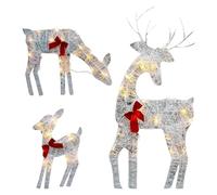 Genérico Christmas Lighted Deer - Outdoor Decor 80x44cm, Waterproof Festive | Garden Decoration For Family Home Patio Lawn Holiday Event Parties Bow LED Seasonal Display Iron Art Decorative Display