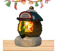 Genérico Christmas Lighted Houses - Christmas Centerpieces Table Resin Decor | Christmas Decorations Lumminous Snow House Holiday Lighting | Creative Shop Christmas Miniature House Night Light