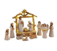 Genérico Christmas Manger Nativity Set, Resin Nativity Scene Statue, Holiday Party Decoration with Classic White Design, Religious Ornament for Mantel, Desk, Room, Bedroom, School, Office, Dormitory