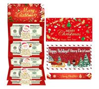 Genérico Christmas Money Holders - Cash Envelope Organizer For Holiday Gifting | Premium Paper with 6 Slots, Santa Claus Design, Festive Cash Packaging, Party Supplies, For Family, Friends
