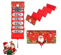Genérico Christmas Money or Gift Card Holder with 10 Slots Surprise Christmas Xmas Gift Card Holder, Xmas Money Cards with Envelopes, for Santa Cash Supplies (Red)