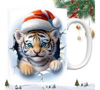 Generico Christmas Mug | Ceramic Coffee Mug | Christmas Ceramic Cup With Handle, Decorative Christmas Coffee Mug, 10.2x8.2x9.5cm Christmas Mug For Coffee Lovers & Holiday Beverages