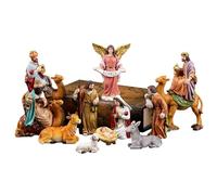Generico Christmas Nativity Figurines - 11 Pieces Resin Sculpture, Christian Holiday Ornament, Birth of Jesus Mini Figures, Detailed Scene Decor | Bedside Table Window Sill Display, Nightstand