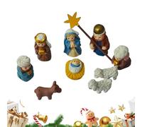 Generico Christmas Nativity Figurines - Compact Tin Box 3D Holy Family Statues, Decorative Mini Religious Ornament, Easy Display | Tabletop Shelf Holiday Decor for Home Office Bedroom
