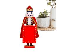 Genérico Christmas Nutcrackers, Red King Nutcracker Figure Collectible Figurines, Wooden Statue Decorations For Home Fireplace Farmhouse Desk Bedroom Table Dorm Indoor Living Room