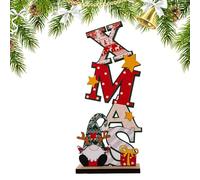 Genérico Christmas Ornament | Desktop Christmass Wood Sign | Crafts Tomte Ornaments Gnomes Table Decorations | Decoration Light Up Letters Desk Centerpieces for Woods Craft, Tiered Tray Decor
